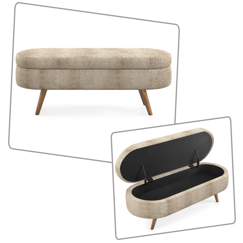 Banc de rangement rembourré Modern, Brun