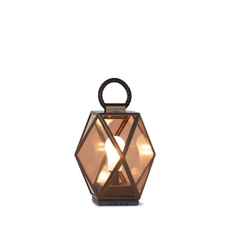 Muse Battery Outdoor Lantern Table Lamp, 15.7"H x 15.7"W x 15.7" D
