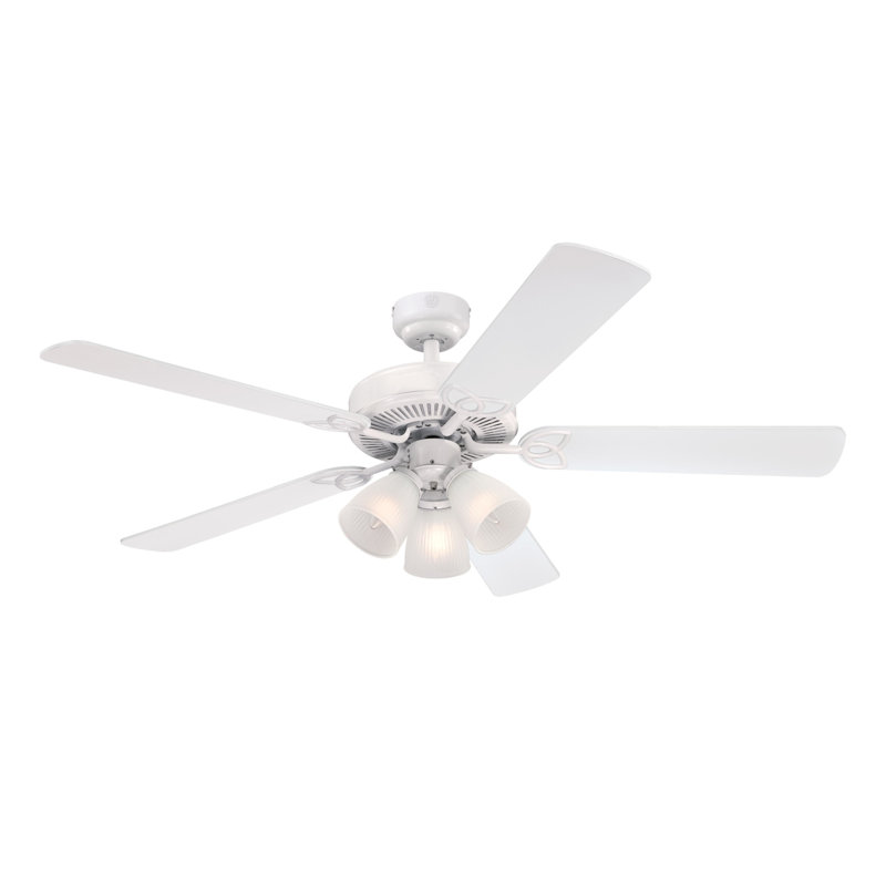 52'' Ceiling Fan with LED Lights, White