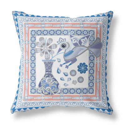 Coussin décoratif à motif floral 16 po x 16 po