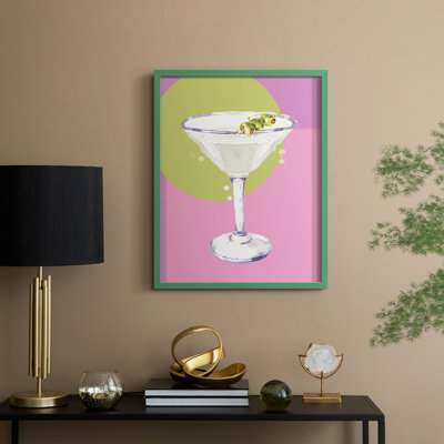 Martini Framed Print - Solid Wood