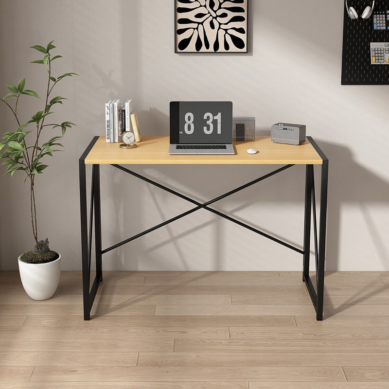 Matys Rectangle Folding Writing Desk, Natural, 75 H x 80 W x 40 D cm