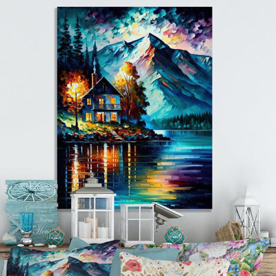 «Colorful Lakehouse by the Lake III», reproduction sur toile