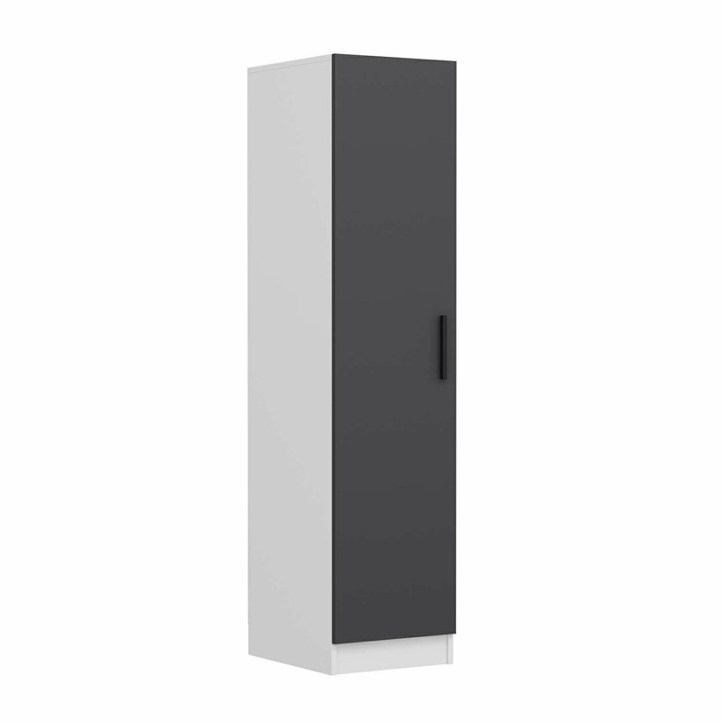 Elina Manufactured Wood Wardrobe, 190cm H x 45cm W x 52cm D, White/Black