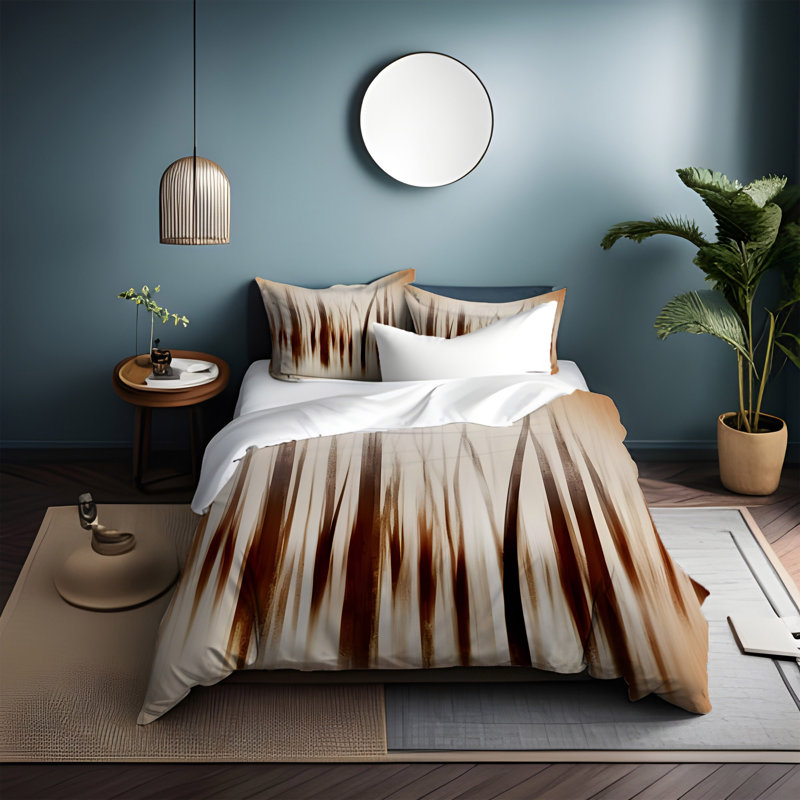 Polyester Abstract Duvet Cover, Twin Duvet Cover + 1 Queen Sham
