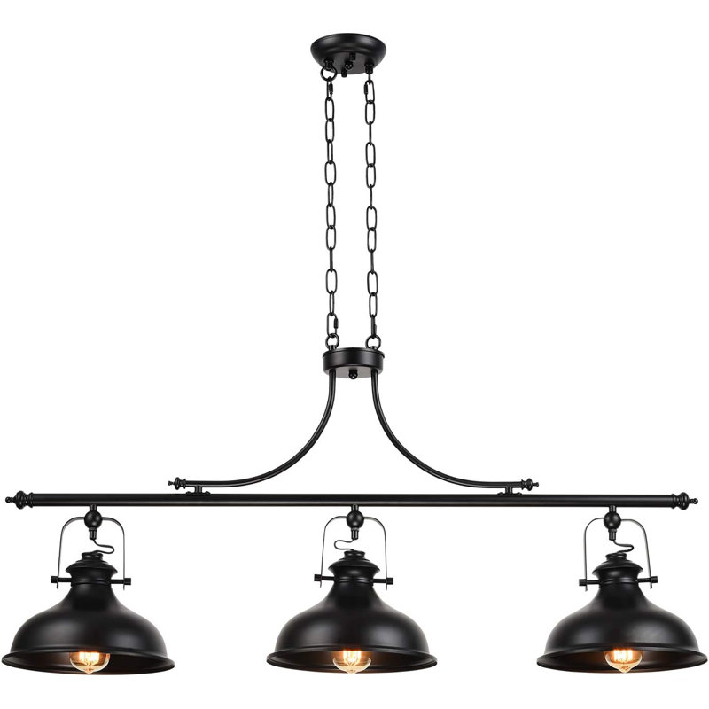 Waynetown 3 - Light Black Kitchen Island Pendant