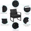 Ensemble de meubles de patio 3 pièces Bowmore avec chaises rembourrées en rotin et table en métal-445073398