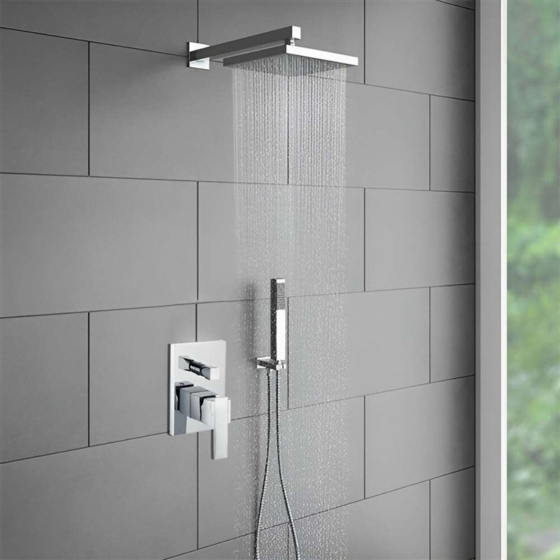 BathSelect Prelude Massage Shower Set – Wall-Mounted Rainfall and Handheld Shower System