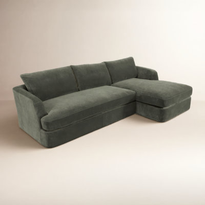 Alameda 109" W Velvet L-Shaped Sectional