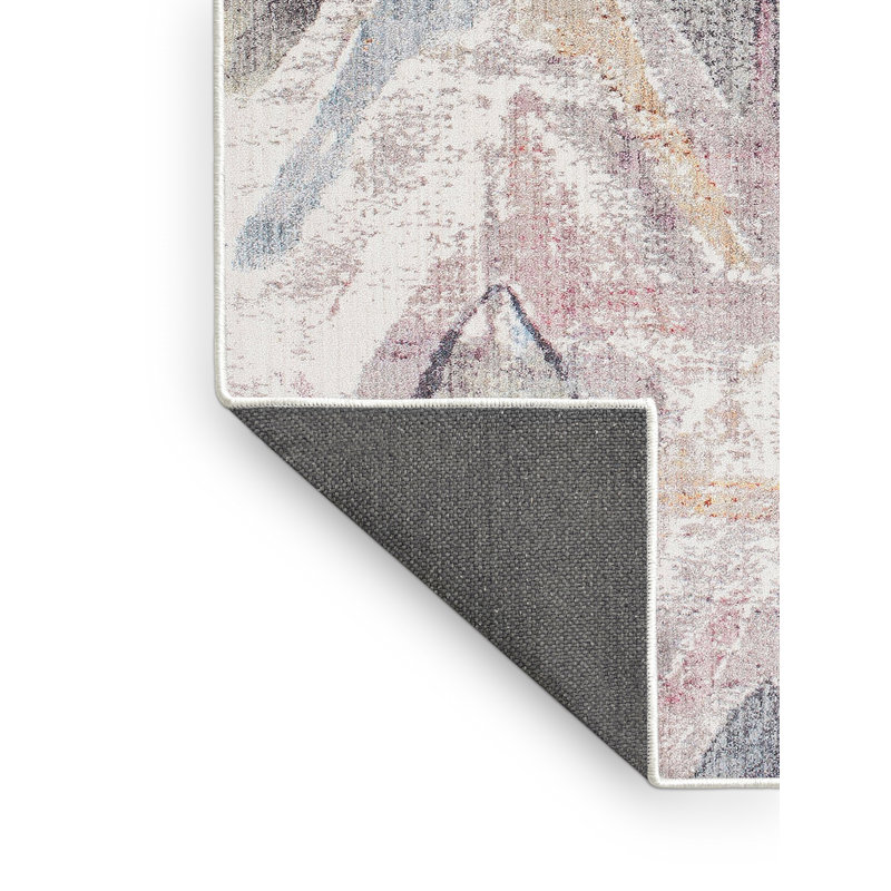 Tapis gris/bleu marine contemporaine, Rectangle 2 pi x 5 pi