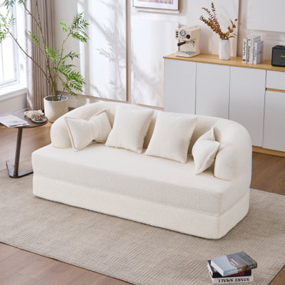 70''2-in-1 Folding Convertible Chenille Compressed Sofa bed