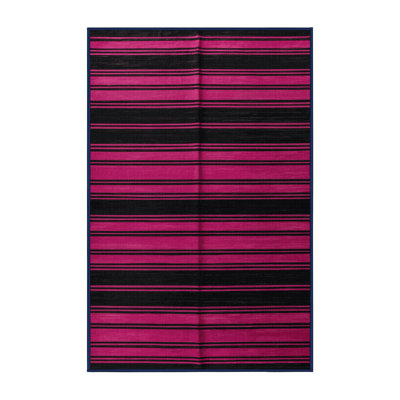 Machine Washable Horizontal Stripes Purple Area Rug