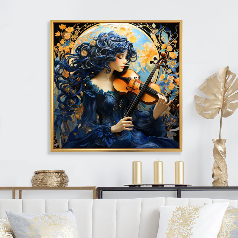 «Blue Music Classical Elegance II», reproduction sur métal, 24" H x 24" W, Wrapped Canvas