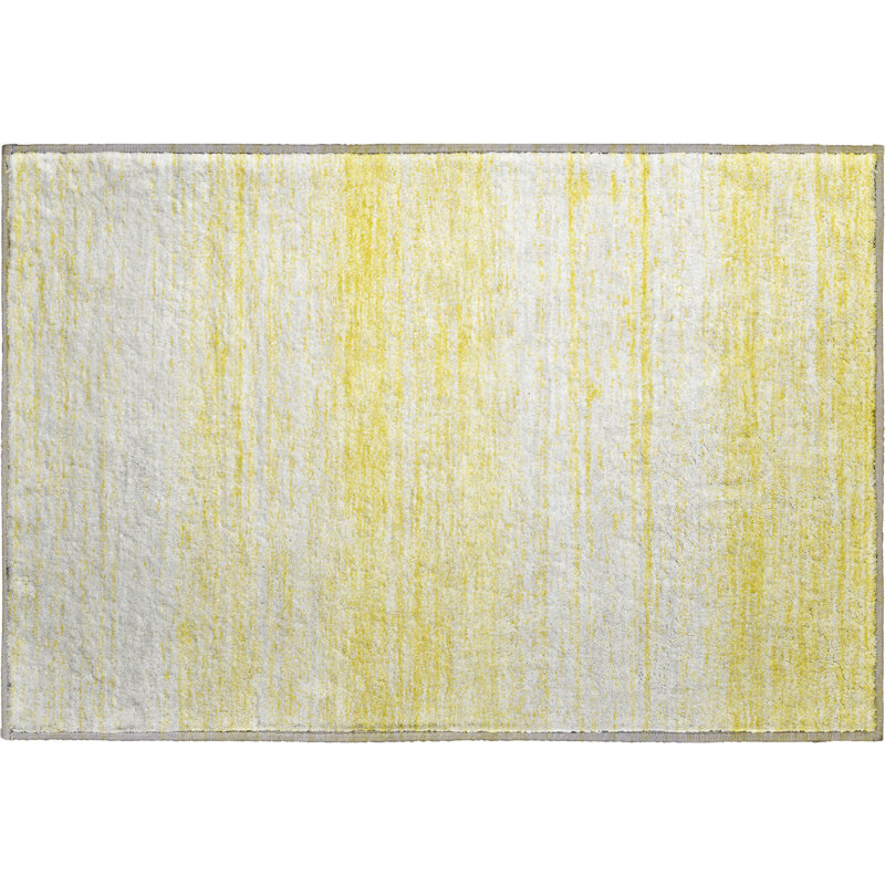 Premium Machine Washable Prisco Yellow Rug, Rectangle 1'8" x 2'6"