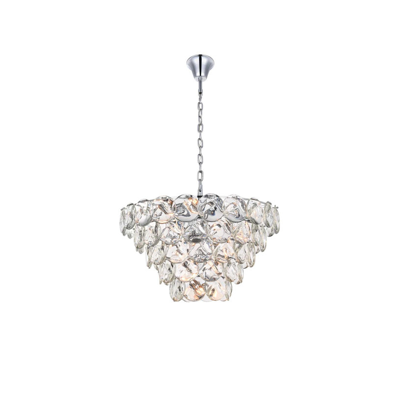 Charlotte 36 inch Crystal Chandelier in Chrome, Chrome