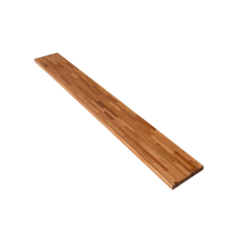 Dauna Solid Wood Accent Shelf, 1.5" x 8" x 96", Red Oak