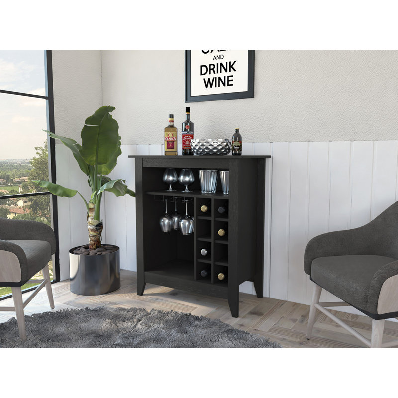 Armoire bar 6 tiroirs 1 tiroir 1 wengé noir