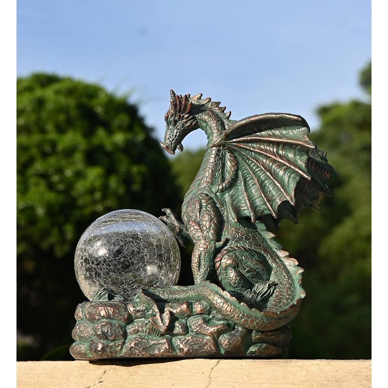 Statues d'extérieur en résine 7,8 po Dragon