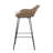 29.25" Outdoor Wicker And Iron Low Back Barstools, Light Brown, With Beige Cushion (Set Of 2)