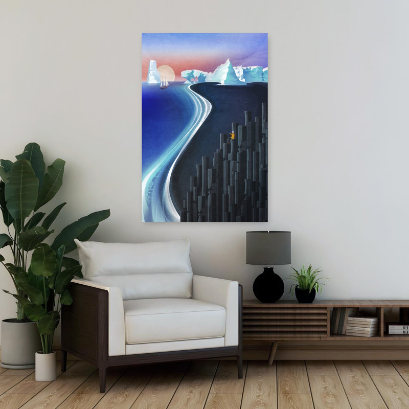 Frozen Horizon, art abstrait moderne, paysage contemporain, nature, H 36 po x l 24 po