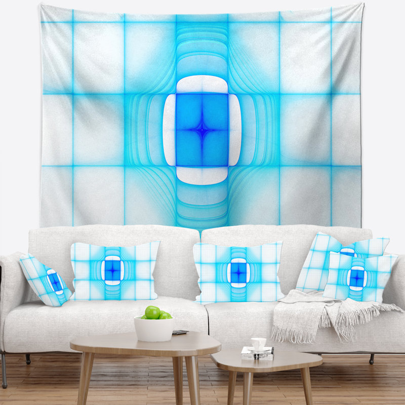 Tapisserie pare-soleil à infrarouges abstract blue, H 32 po x l 39 po