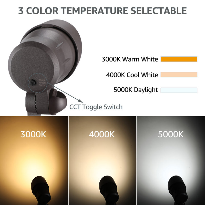 Adjustable Black Aluminum LED Landscape Spotlights, Pack of 6