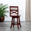 Tabouret de bar pivotant de 30 po en cerisier, tissu beige - Ajoutez une touche moderne et élégante à votre décor pour rehausser votre décor-387376732-387376733