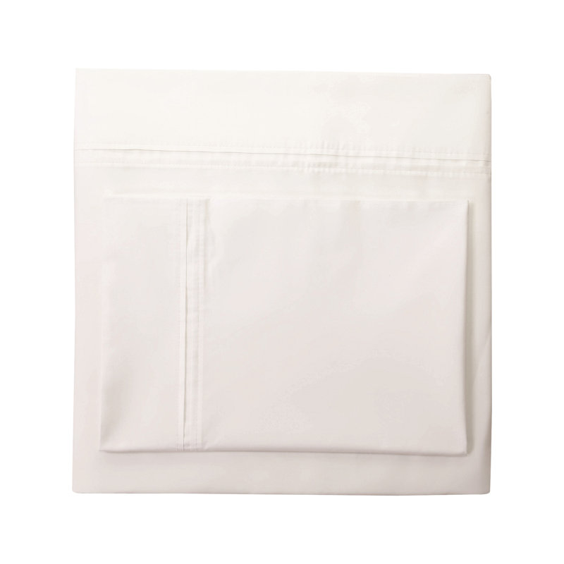 100% Cotton Sheet Set, King Sheet Set + Fitted Sheet + 2 Pillowcases, White