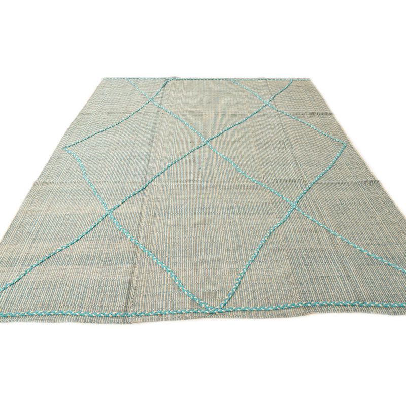 Tapis turquoise 8 x 10 Pinson