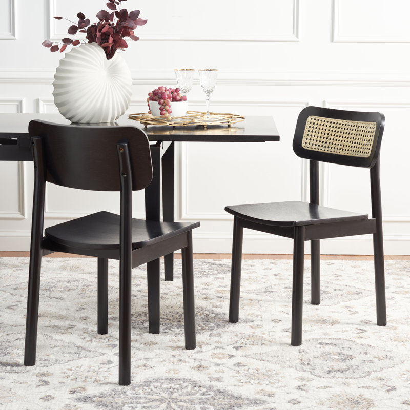 Chaise d'appoint Baylon, Noir / Naturel, Sans coussin