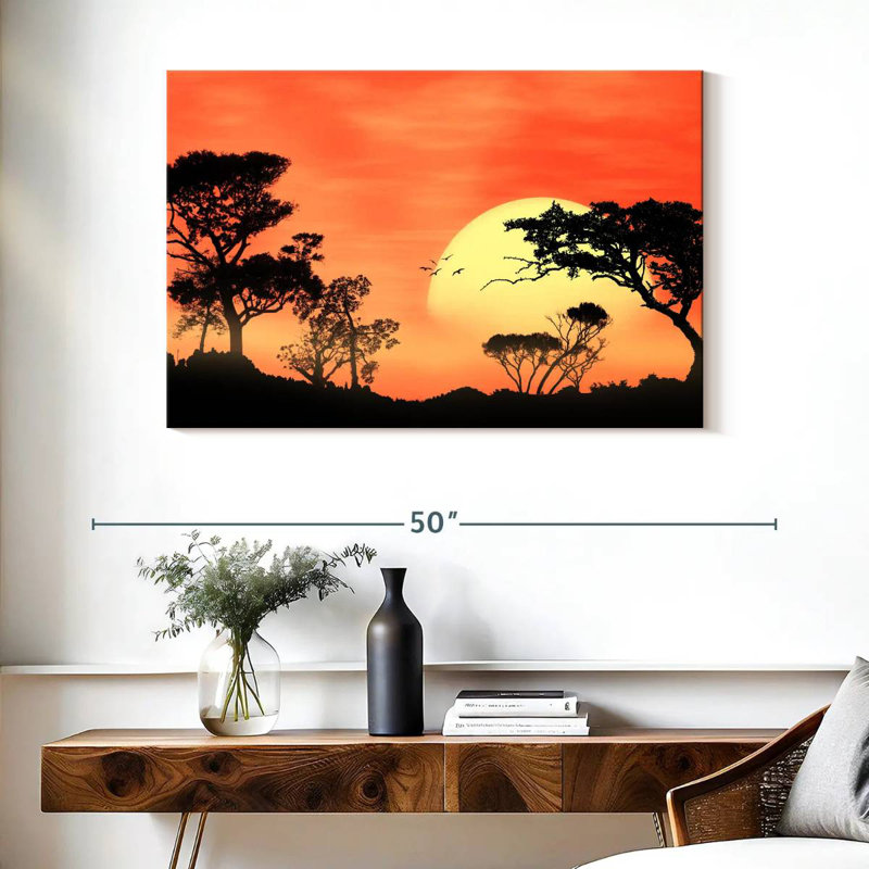 Le lever du soleil d'Alvord en Afrique, H 26 po x l 39 po