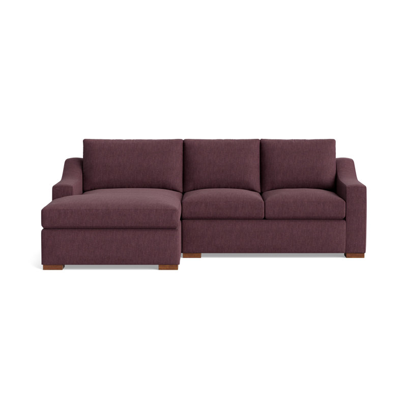 Lucca Sectional, Performance Weave - Aubergine, Left Hand Facing