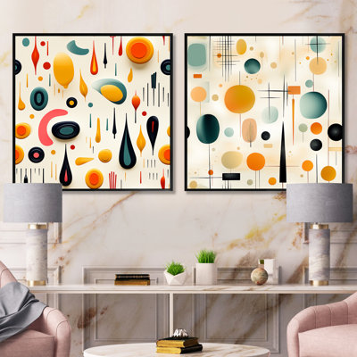 Crosslyn - Abstract Shapes Square Collage Set Of 2