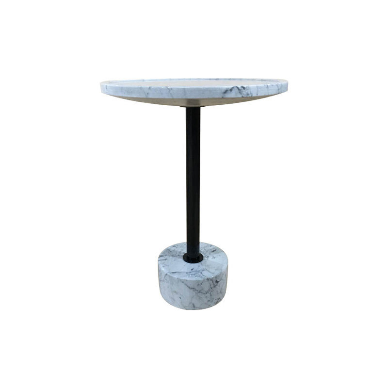 Aurelea Pedestal End Table, White