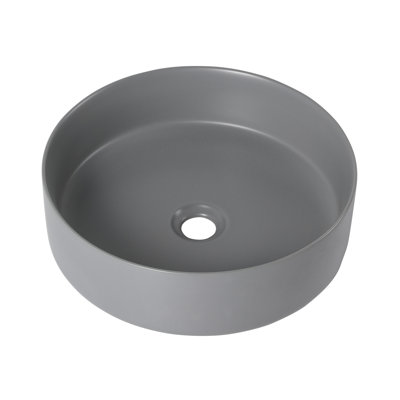 16" Ceramic Circular Vessel Bathroom Sink