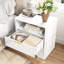 Table de chevet avec station de charge, table de chevet intelligente avec veilleuse, tables de chevet avec armoire de rangement pour la chambre à coucher-48784744