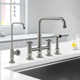 KRAUS Urbix Industrial Bridge Kitchen Faucet and Water Filter Faucet Combo