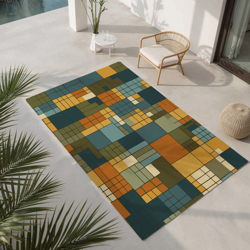 Pixel Crafted Indoor And Outdoor Area Rug, Rectangle 8' x 10'