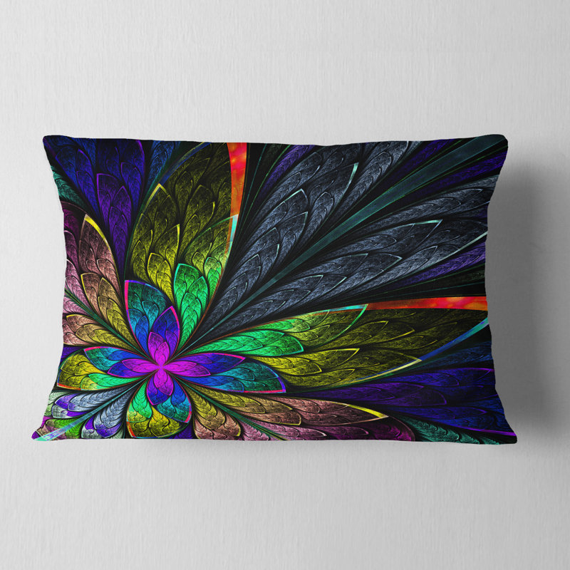 Coussin lombaire à motif floral fractal