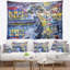 Tapisserie d'art graphique de nuit de ville Cityscape-28483713