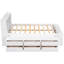 Lit double blanc avec tête de lit bibliothèque et rangement, tête de lit sous les tiroirs-717531962