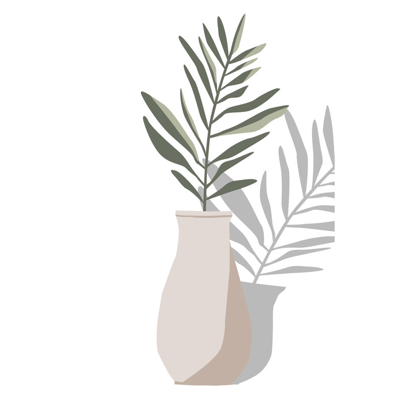 Vase And Stem II - Graphic Art, Black Floater Frame, 76 cm H x 51 cm W