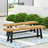 Acacia Outdoor Bench,Sandblast Teak Finish, Set Of 2Pcs-1939831034