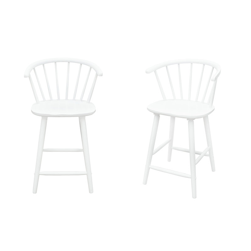 Tabouret de bar blanc à hauteur de comptoir, 2 pièces, contemporain, pour îlots de cuisine et tables de salle à manger, sièges bien conçus, chaises l 21,3 po x P 20,2 po et h 37,5 po