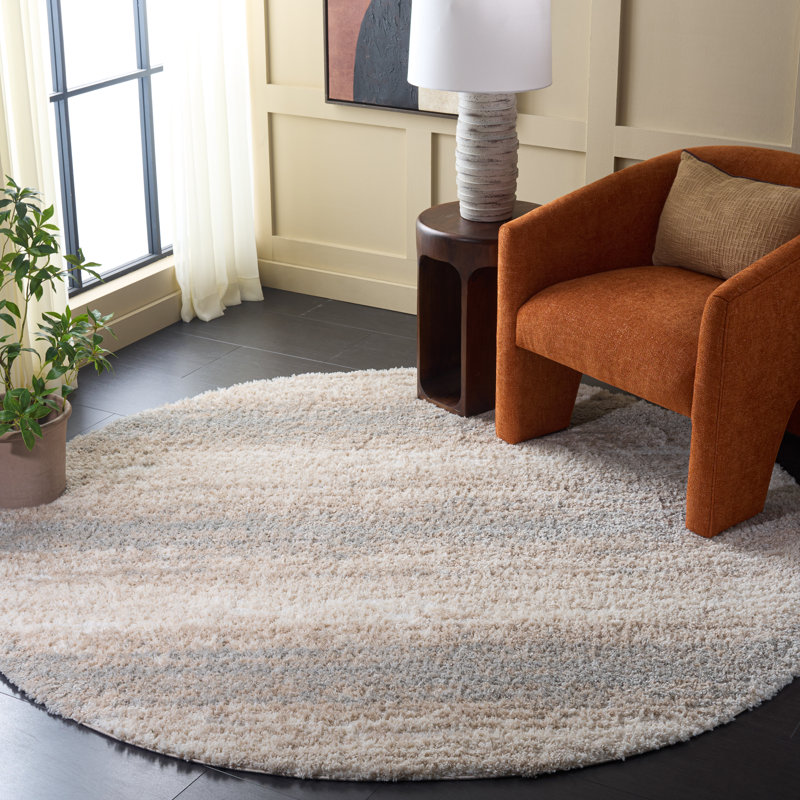 Gemma Shag 606 Performance Abstract Rug, Round 6'7"