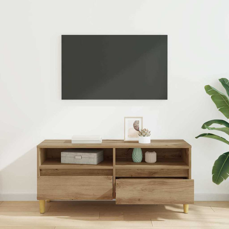Unfinished TV Stand for TVs up to 24", Artisan Oak
