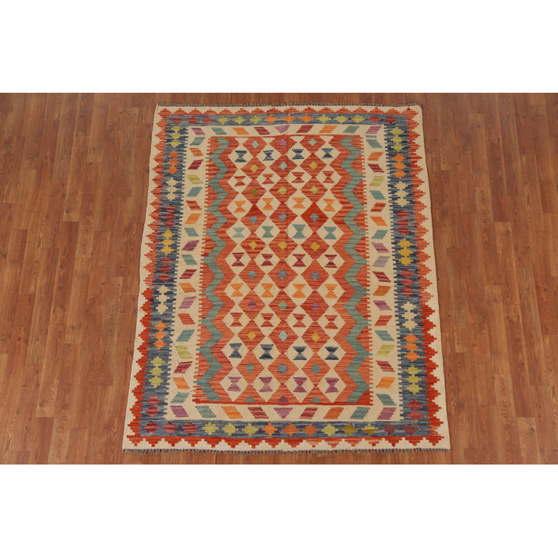 Tapis kilim réversible en laine 5 x 6