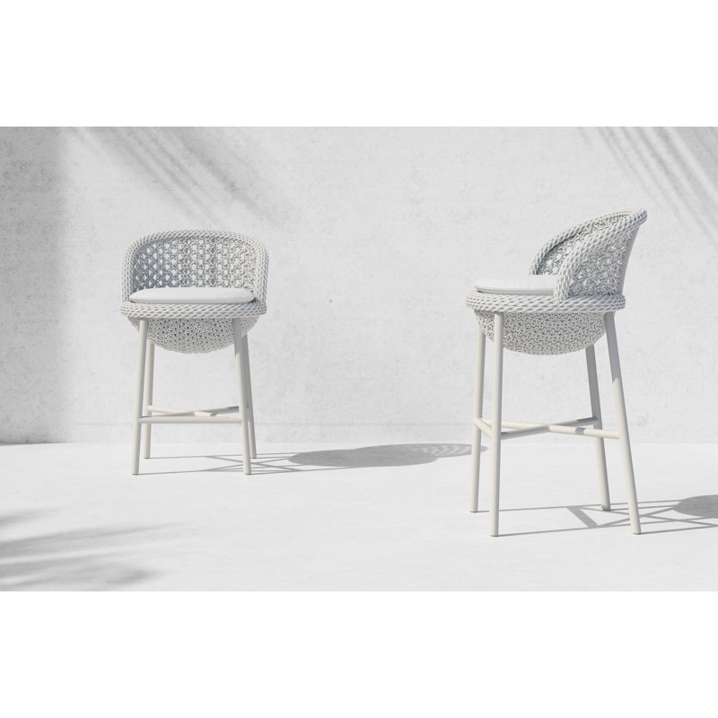 Montauk Patio Bar Stool with Cushion, 32.67" H