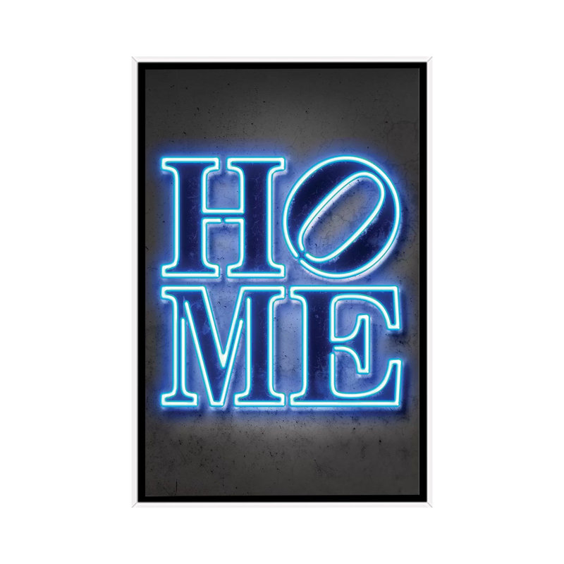 "Home" par Octavio Mielu-impression d’art textuel, Pas de tapis, H 48 po x l 32 po x P 1,5 po, Toile blanche encadrée