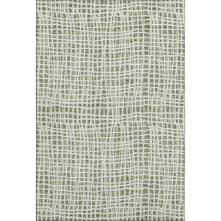 Premium Machine Washable Prisco Green Rug